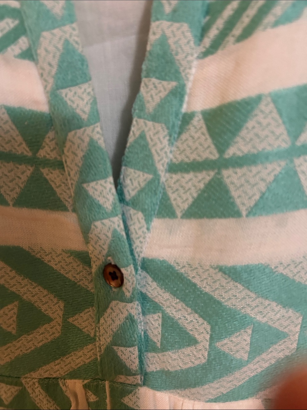 THML Mint and White Geometric Tiered Dress - Picture 3 of 4